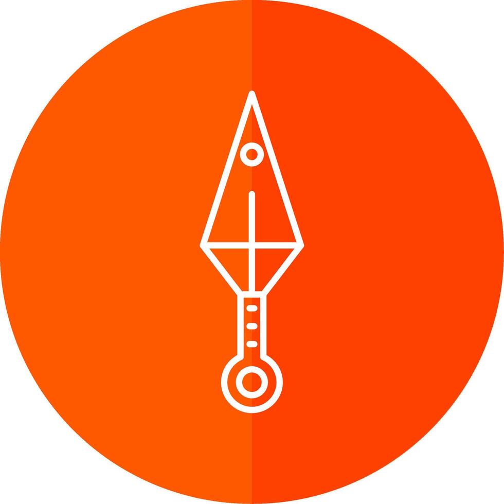 kunai línea rojo circulo icono vector