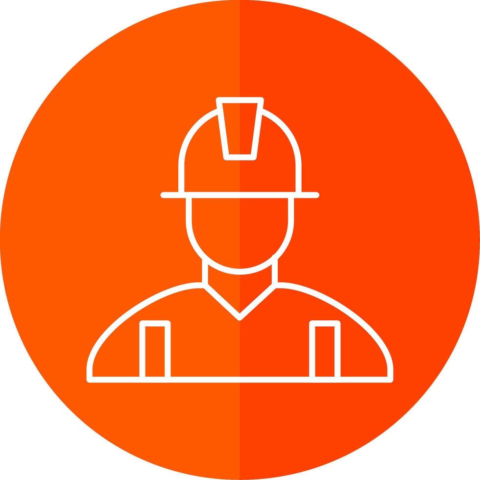 Engineer Line Red Circle Icon vector