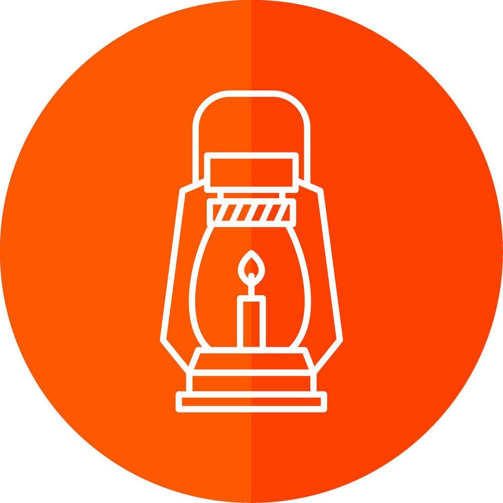 Gas Lamp Line Red Circle Icon vector