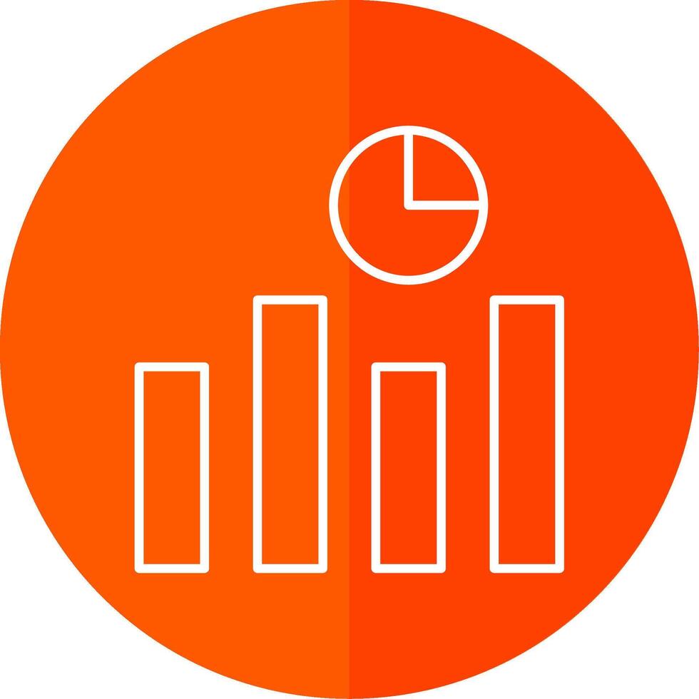 Analytics Line Red Circle Icon vector