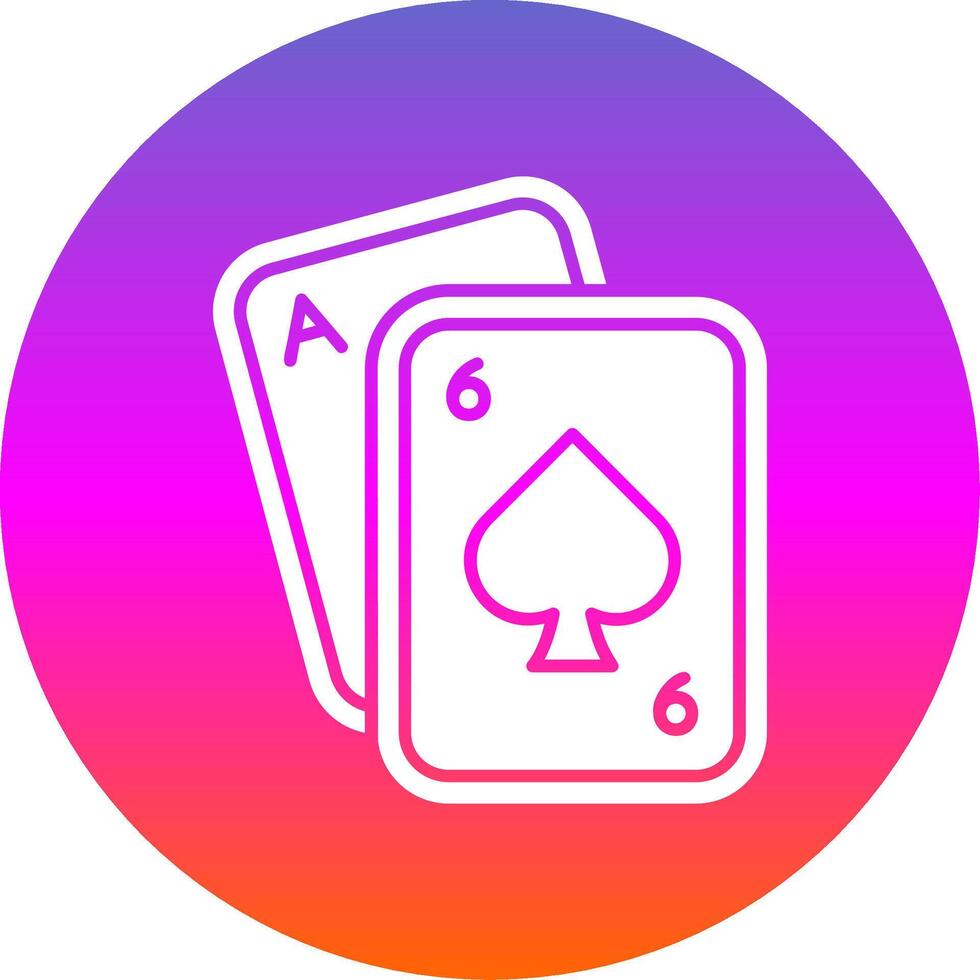 Poker Glyph Gradient Circle Icon vector