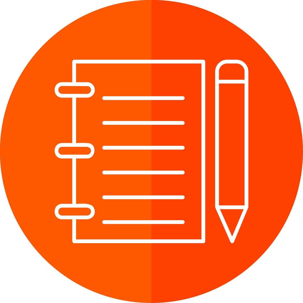 Notebook Line Red Circle Icon vector