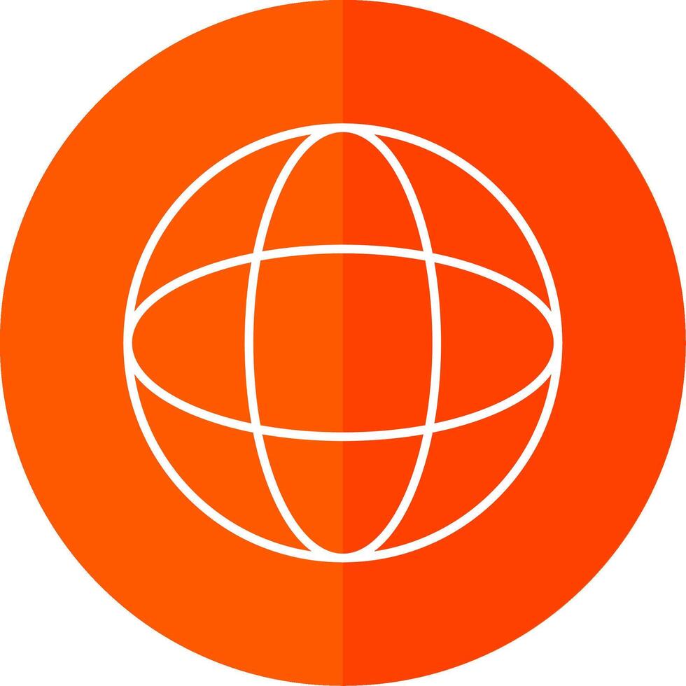 Globe Line Red Circle Icon vector