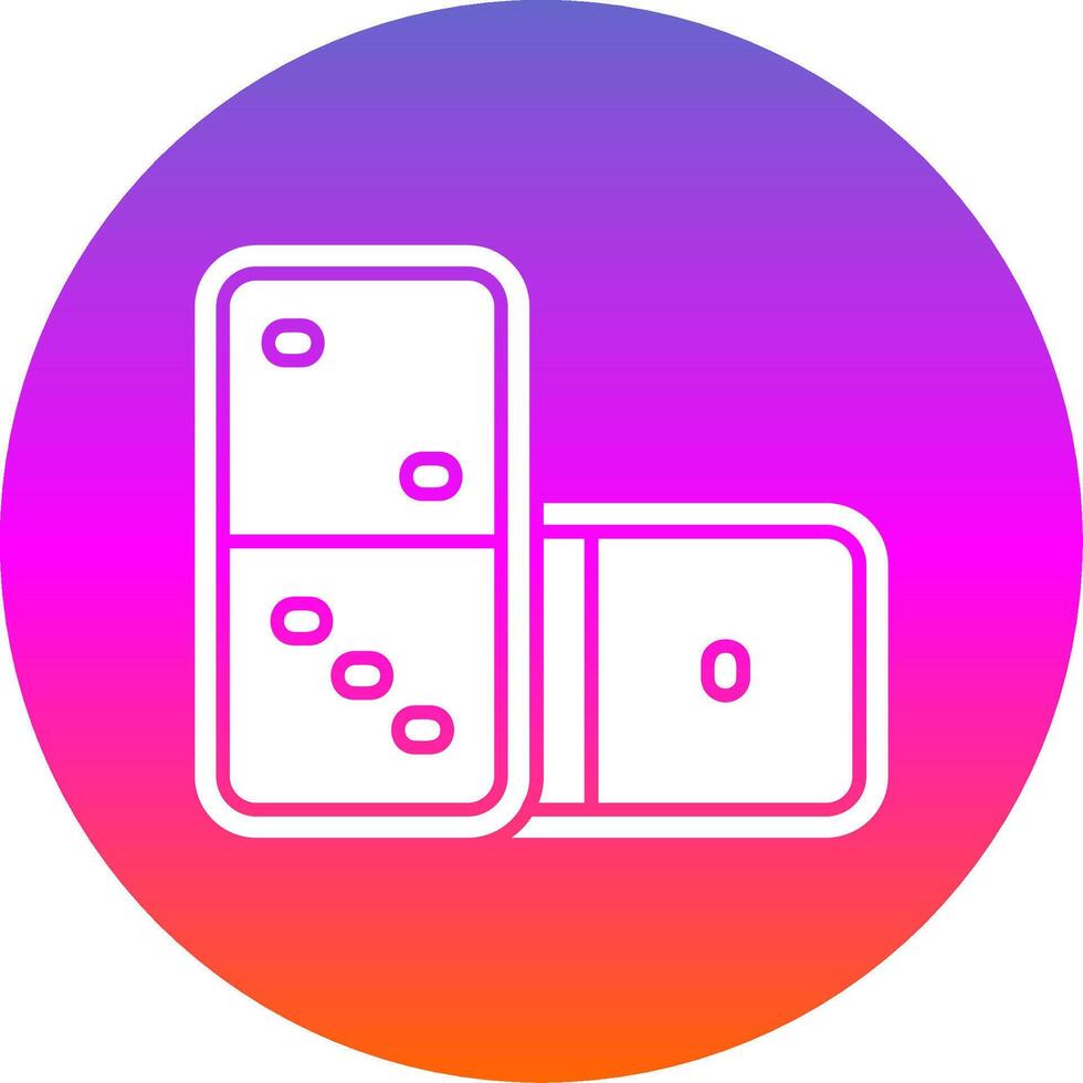 Domino Glyph Gradient Circle Icon vector