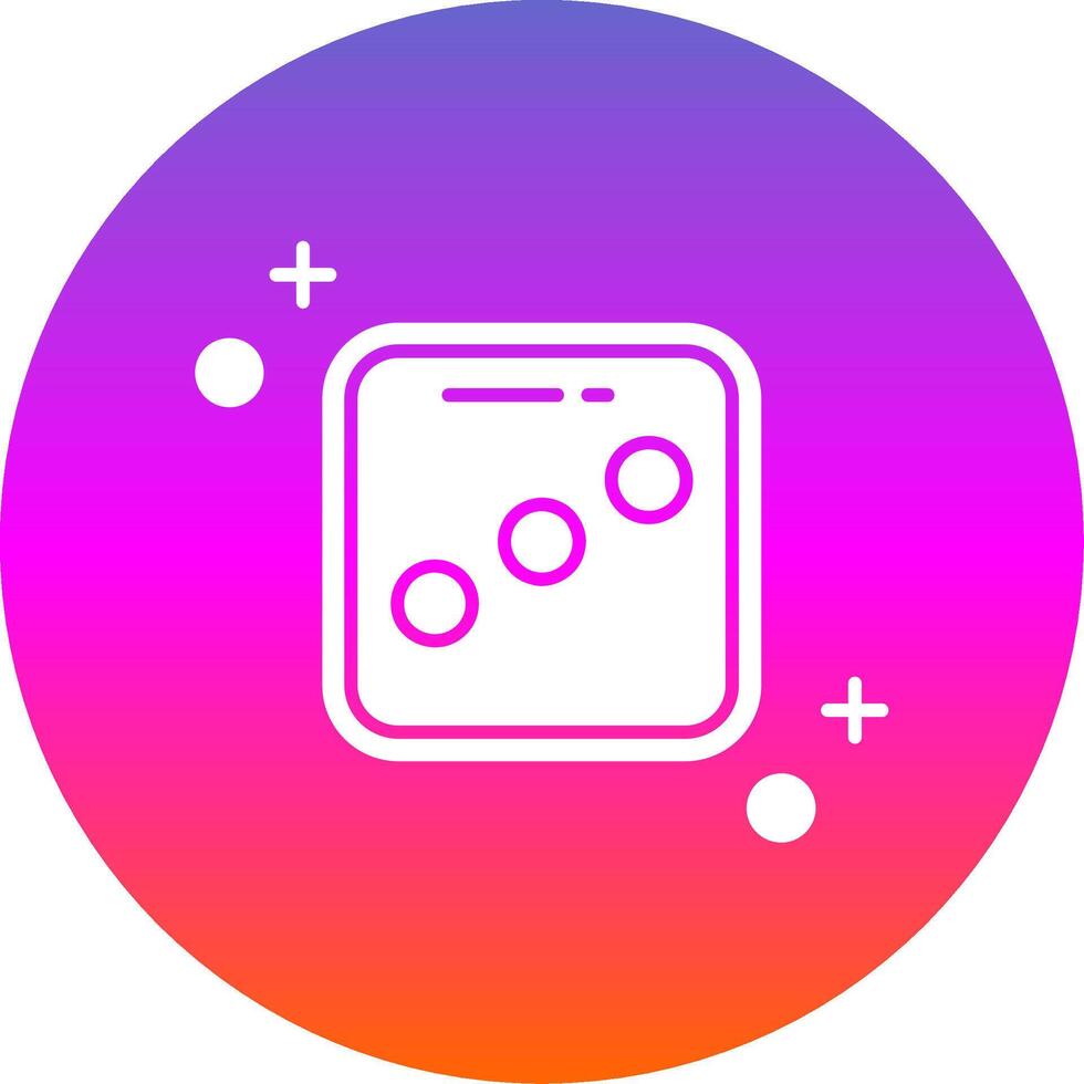 Dice three Glyph Gradient Circle Icon vector