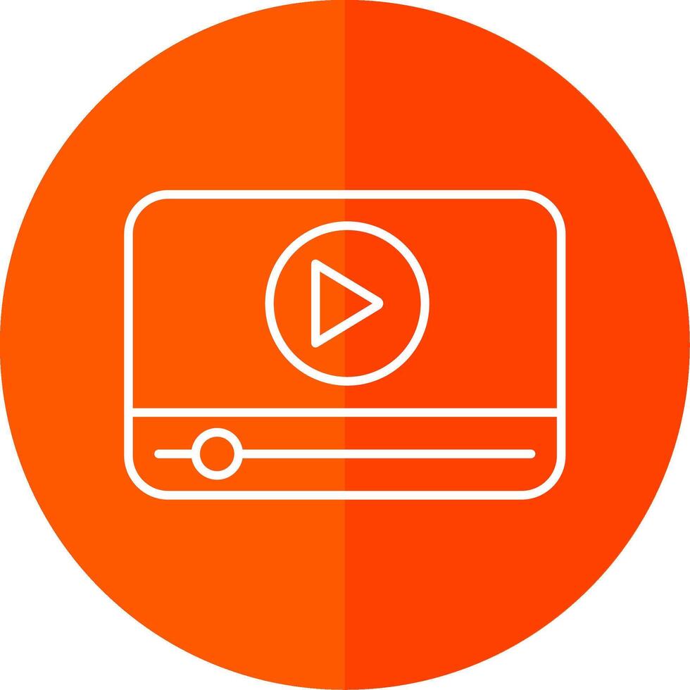 Video Playe Line Red Circle Icon vector