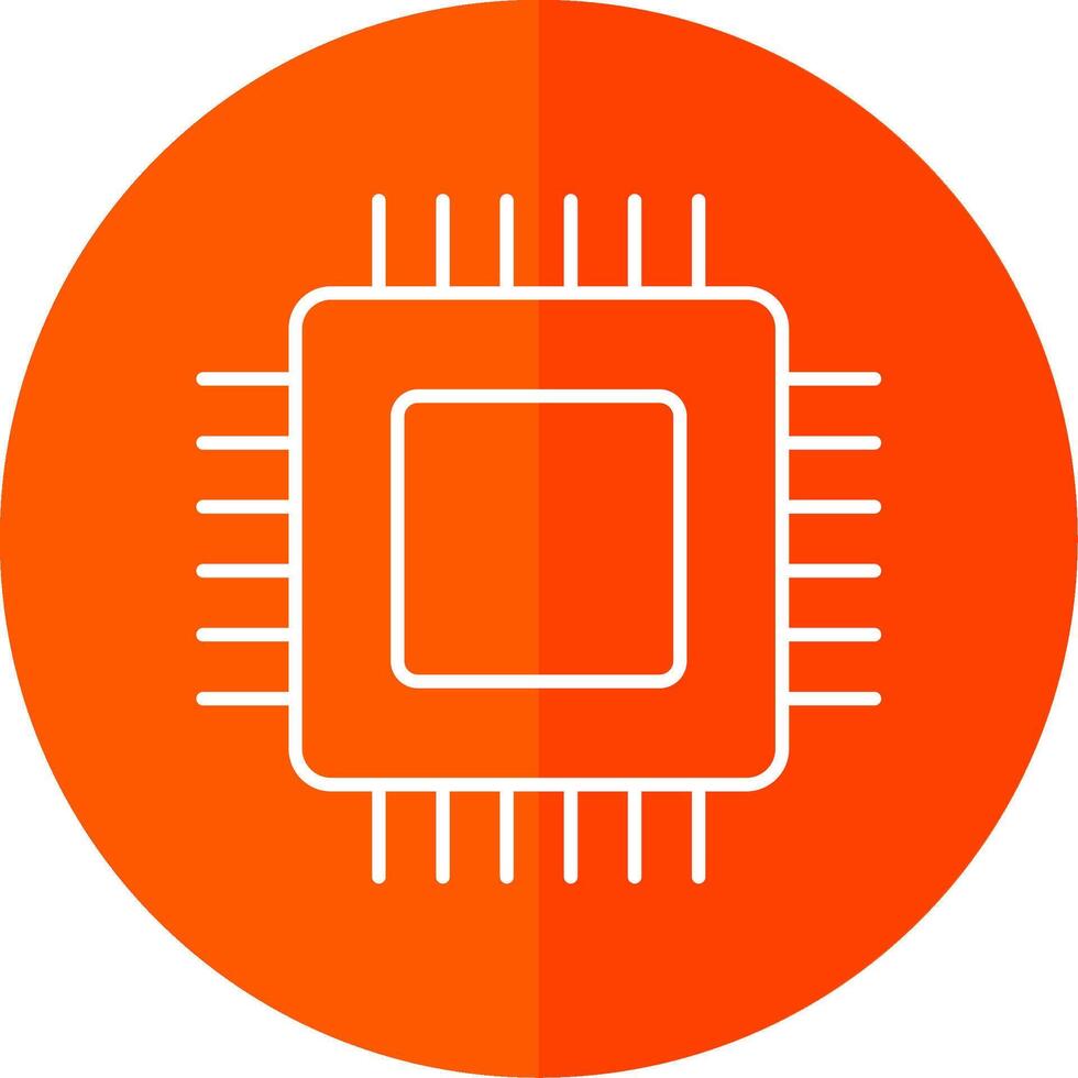 Circuit Board Line Red Circle Icon vector