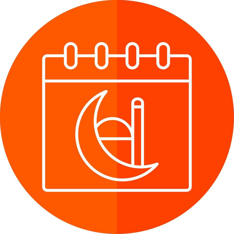Calendar Line Red Circle Icon vector