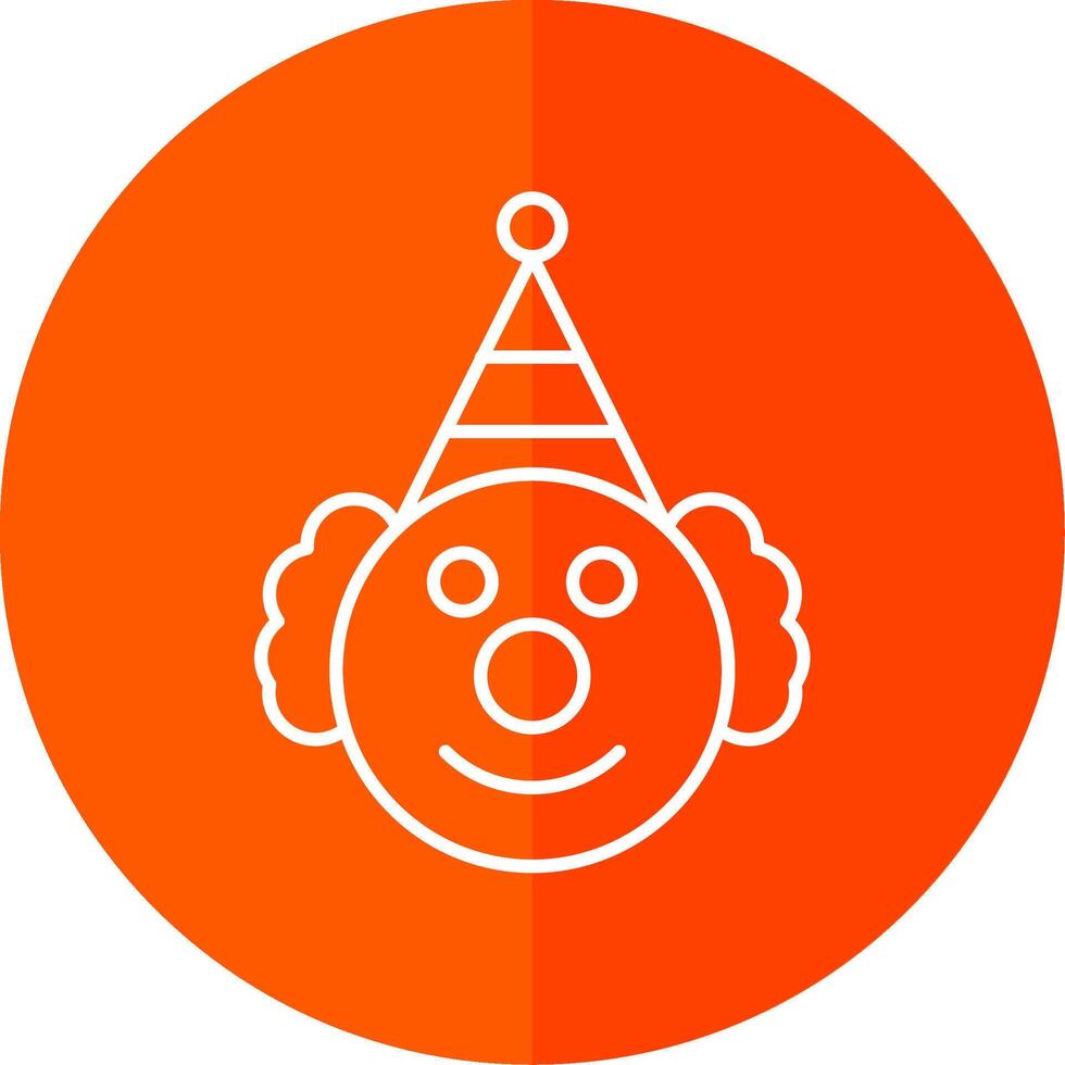 Clown Line Red Circle Icon vector