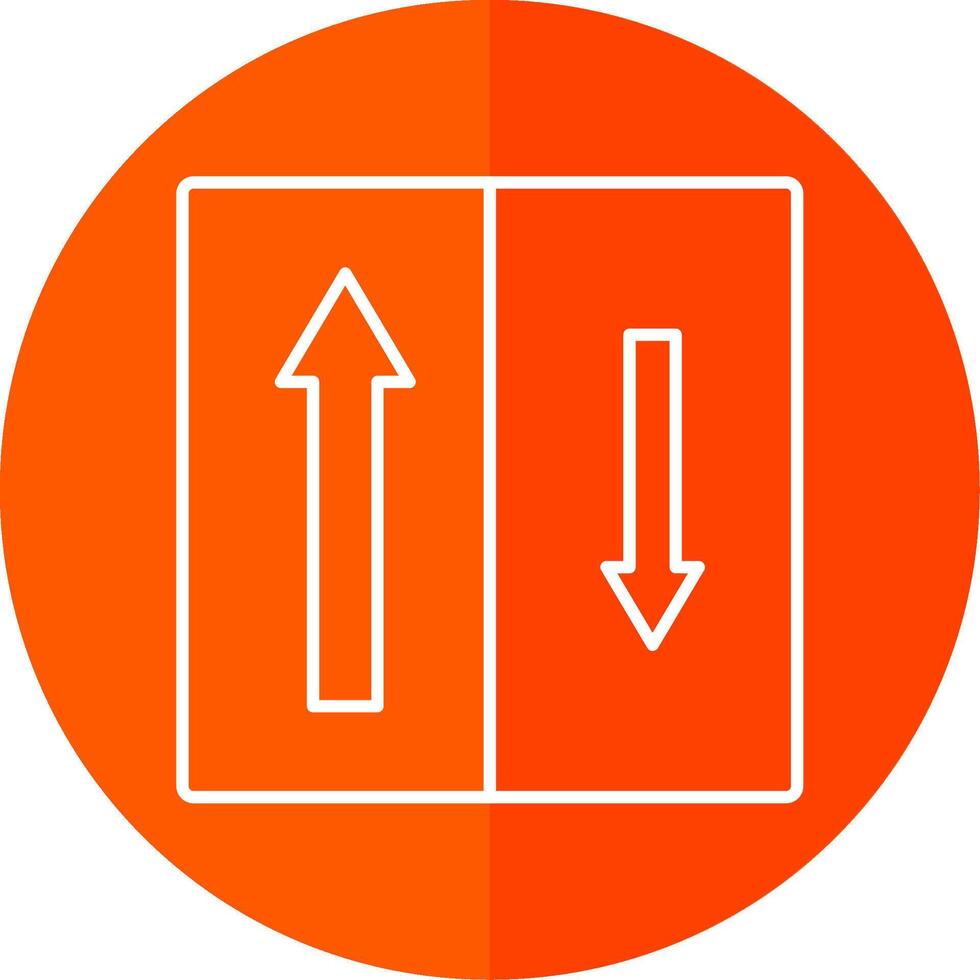 Priority Oncomming Line Red Circle Icon vector