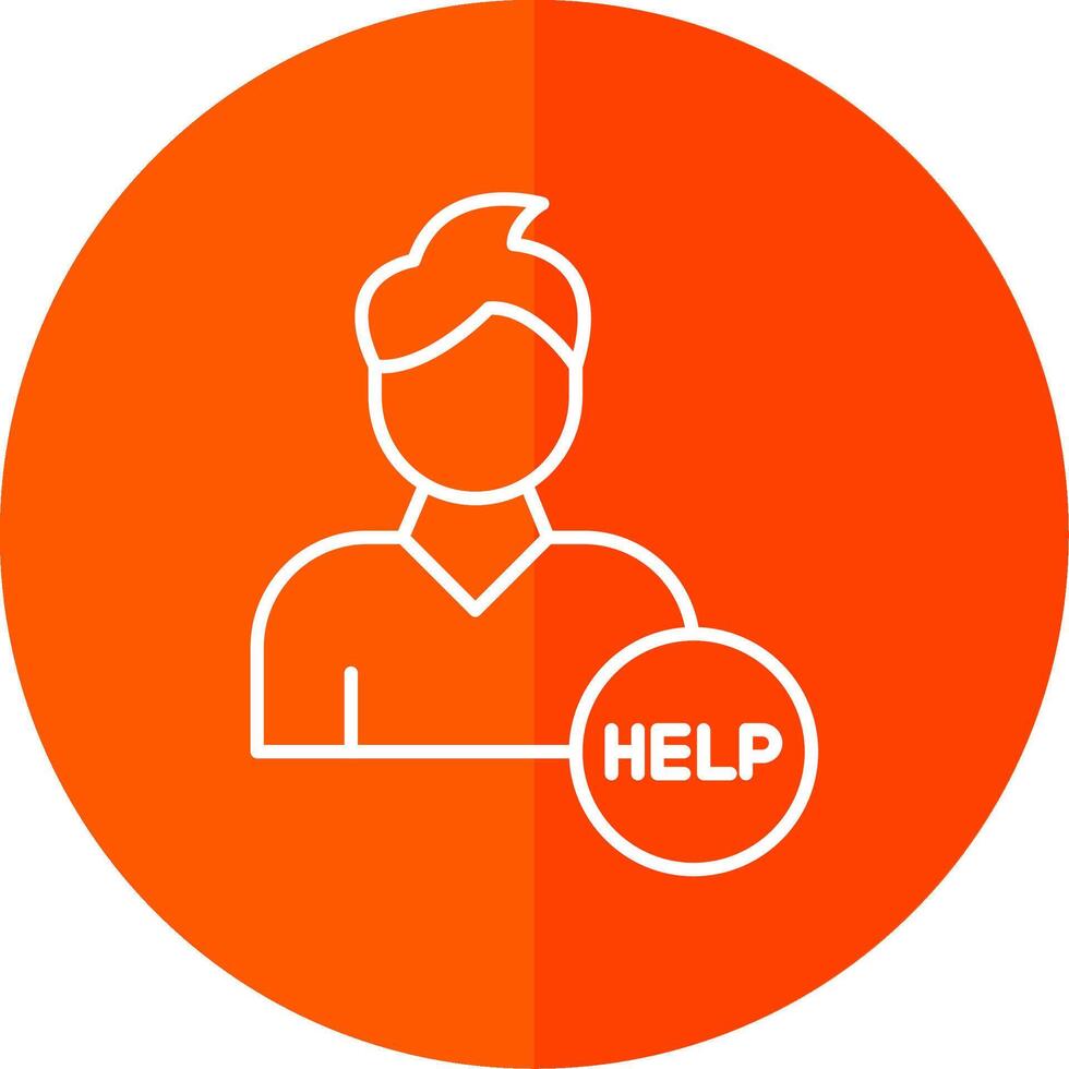 Help Line Red Circle Icon vector