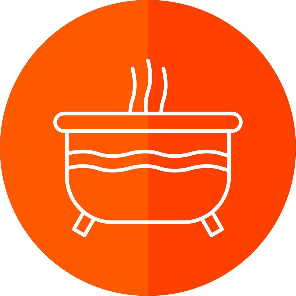 Hot Tub Line Red Circle Icon vector