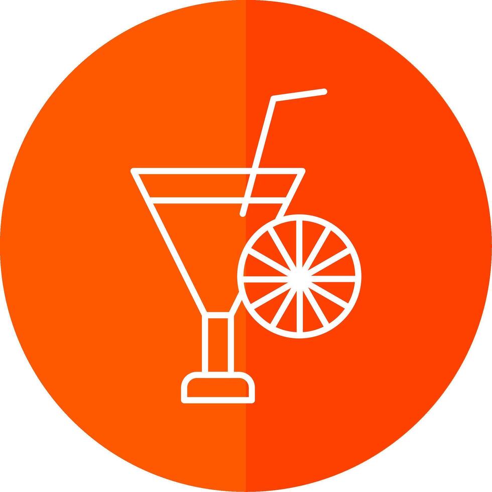 Cocktail Line Red Circle Icon vector