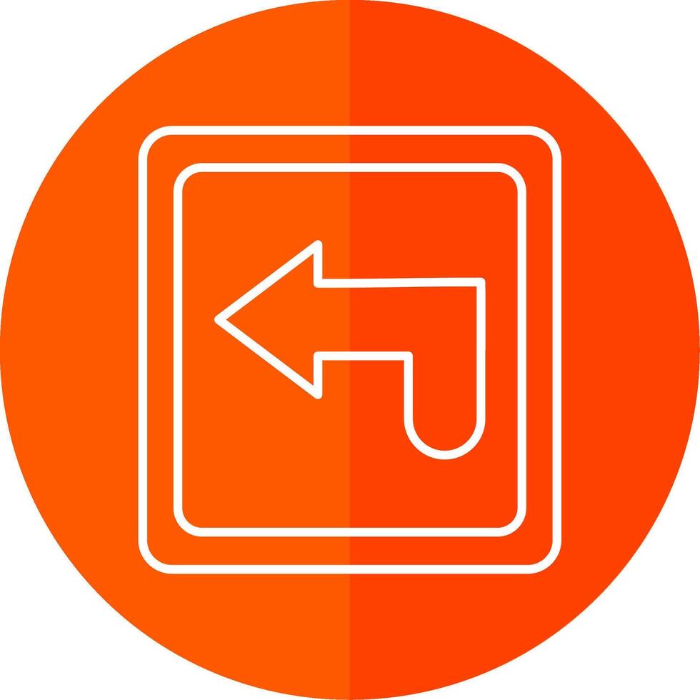 Curved Arrow Line Red Circle Icon vector