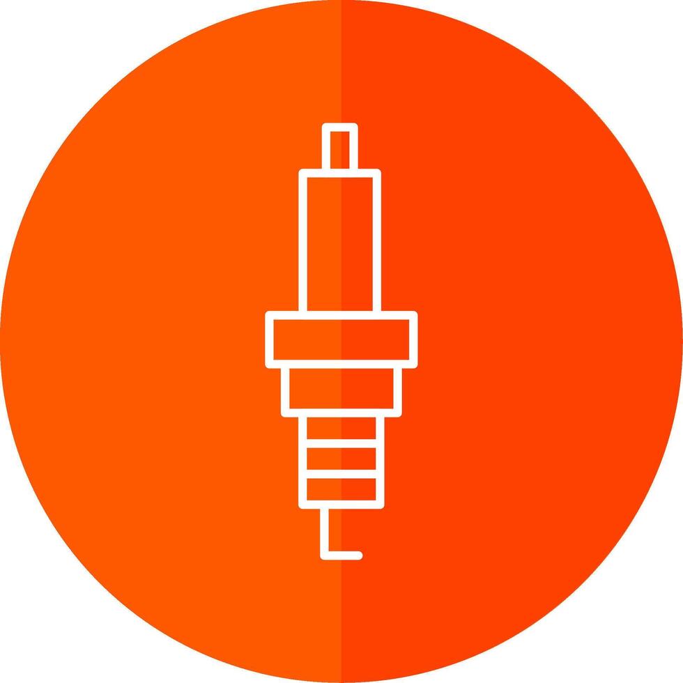 Spark Plug Line Red Circle Icon vector