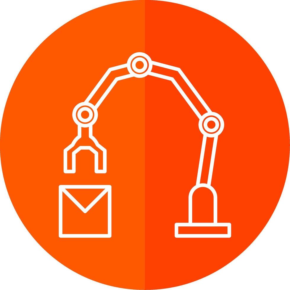 industrial robot línea rojo circulo icono vector