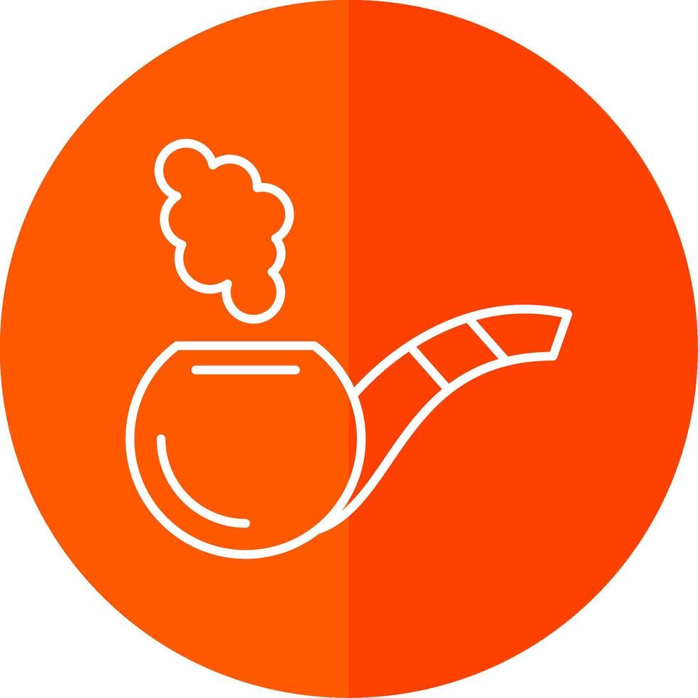 Smoking Pipe Line Red Circle Icon vector