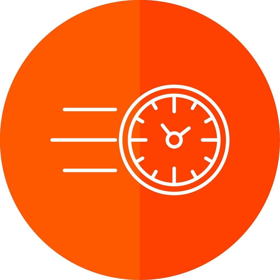 Fast Time Line Red Circle Icon vector