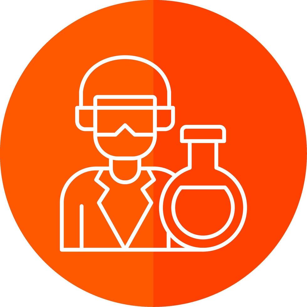 Chemist Line Red Circle Icon vector