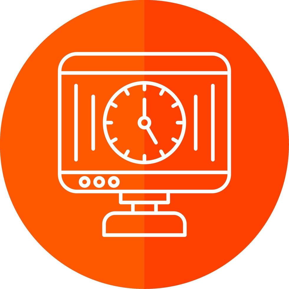 Time Management Line Red Circle Icon vector