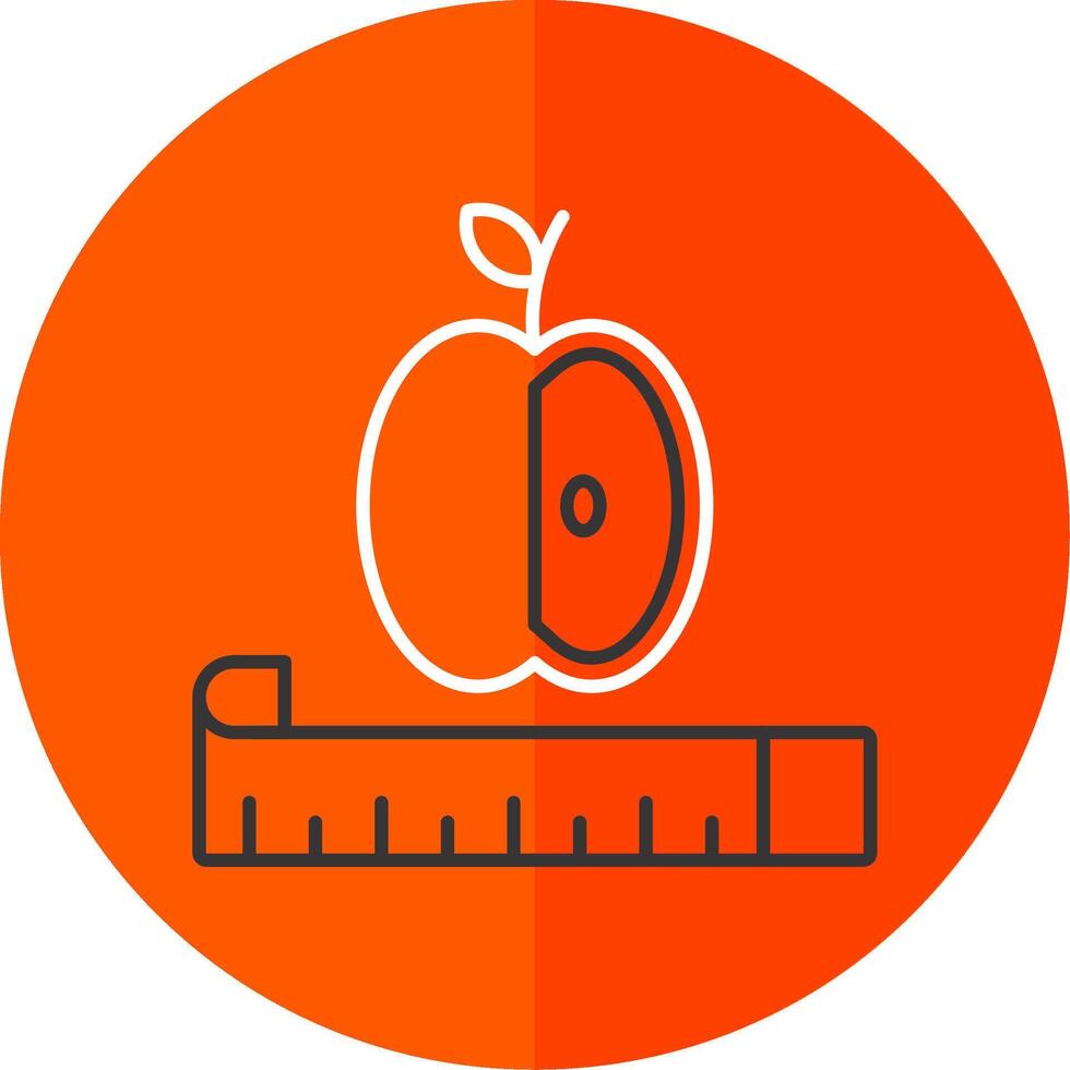 Diet Line Red Circle Icon vector
