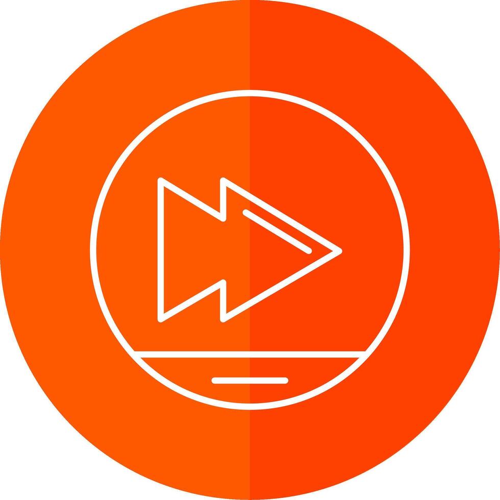 Skip Line Red Circle Icon vector