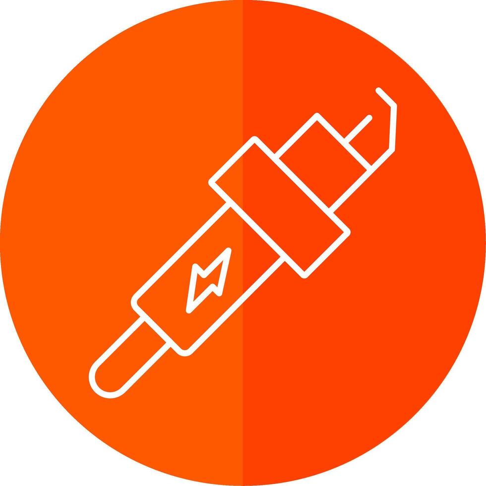 Spark Plug Line Red Circle Icon vector