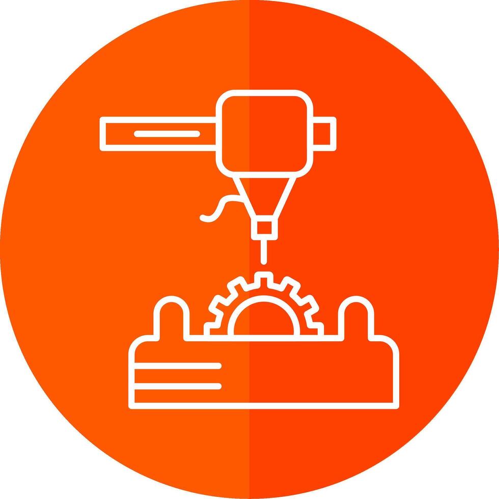 3d Printer Line Red Circle Icon vector