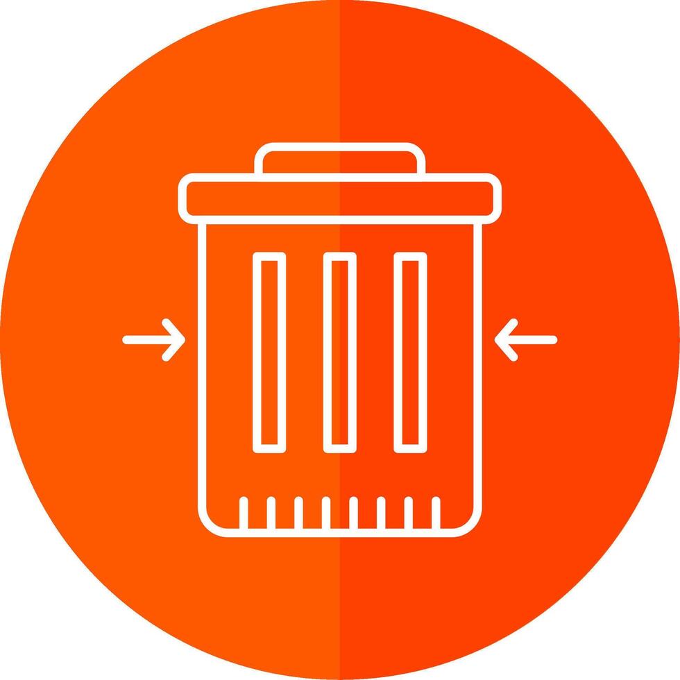 Waste Reduction Line Red Circle Icon vector