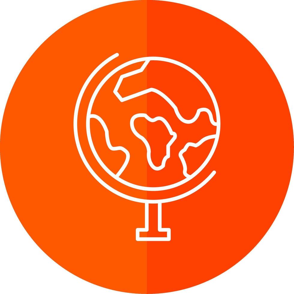 Globe Line Red Circle Icon vector