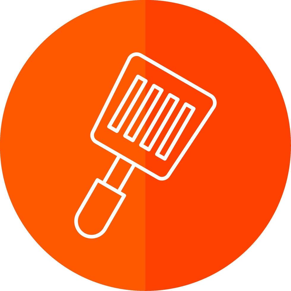 Spatula Line Red Circle Icon vector