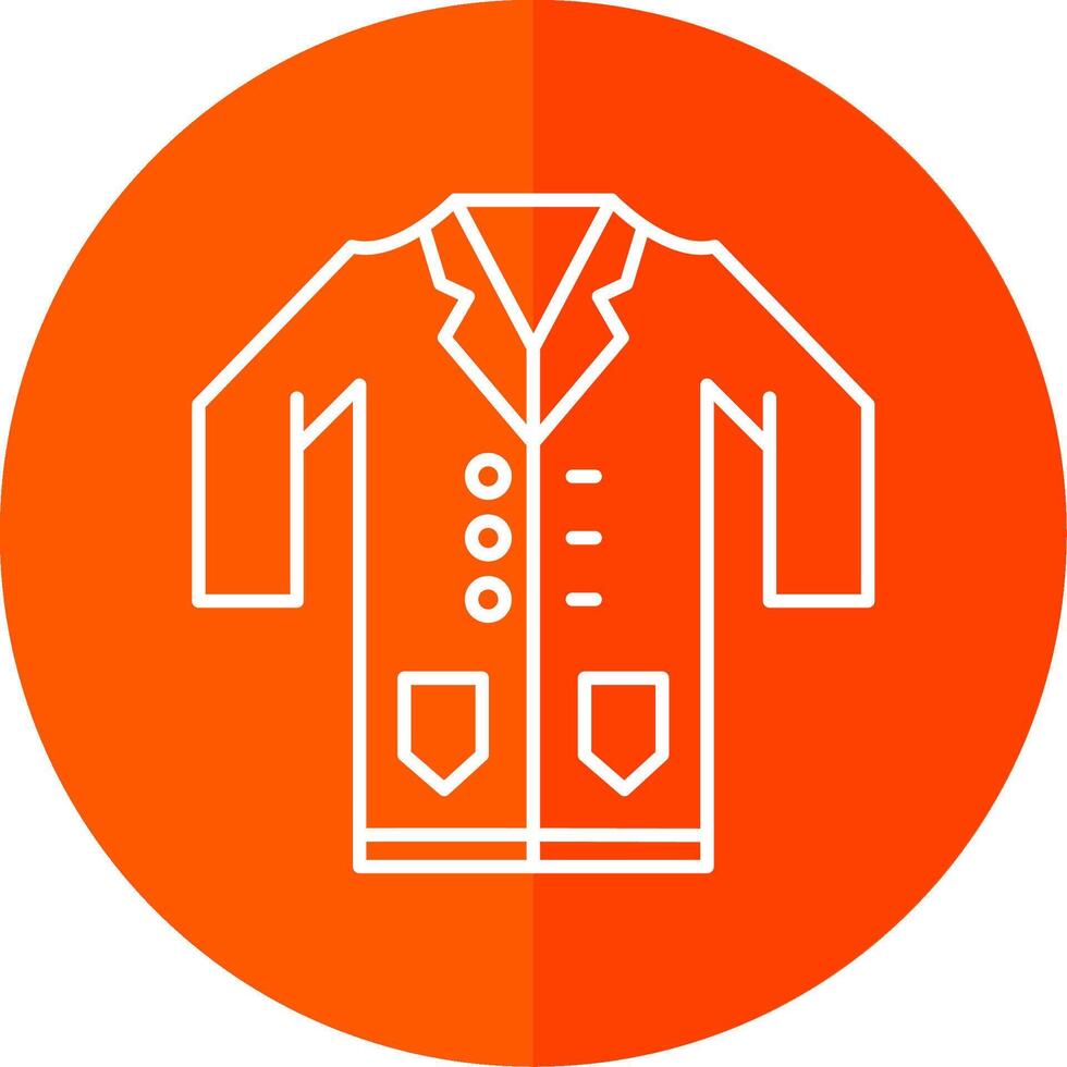 Lab Coat Line Red Circle Icon vector