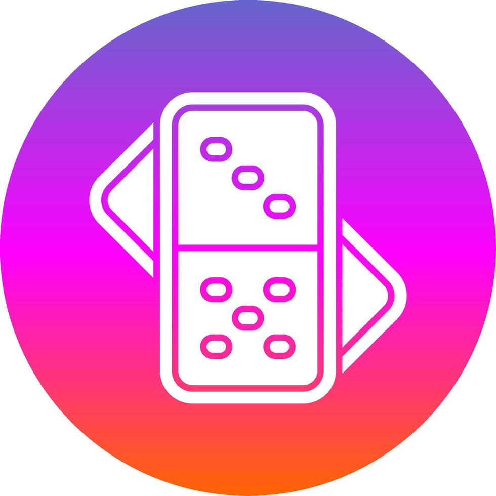 Domino Glyph Gradient Circle Icon vector