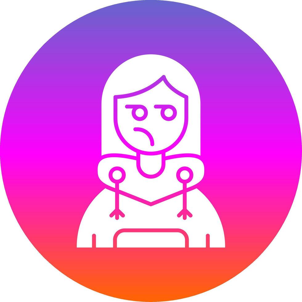 Suspicious Glyph Gradient Circle Icon vector