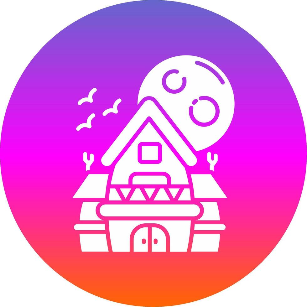 Haunted house Glyph Gradient Circle Icon vector