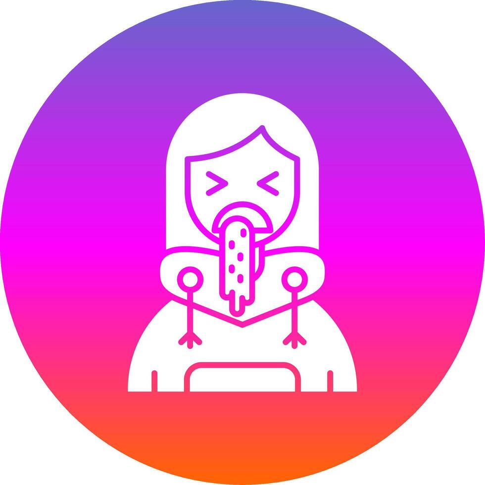 Vomit Glyph Gradient Circle Icon vector