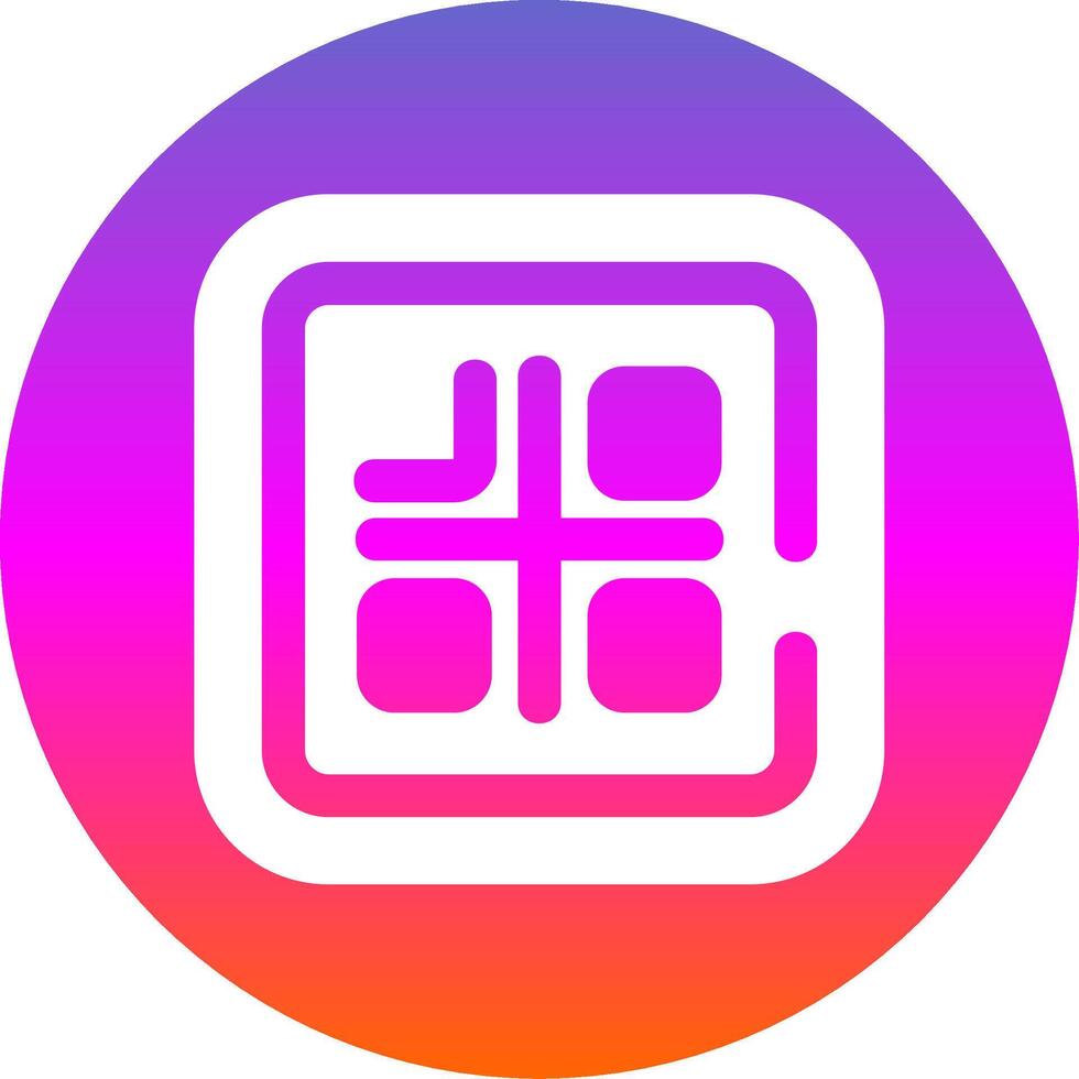 Qr code Glyph Gradient Circle Icon vector