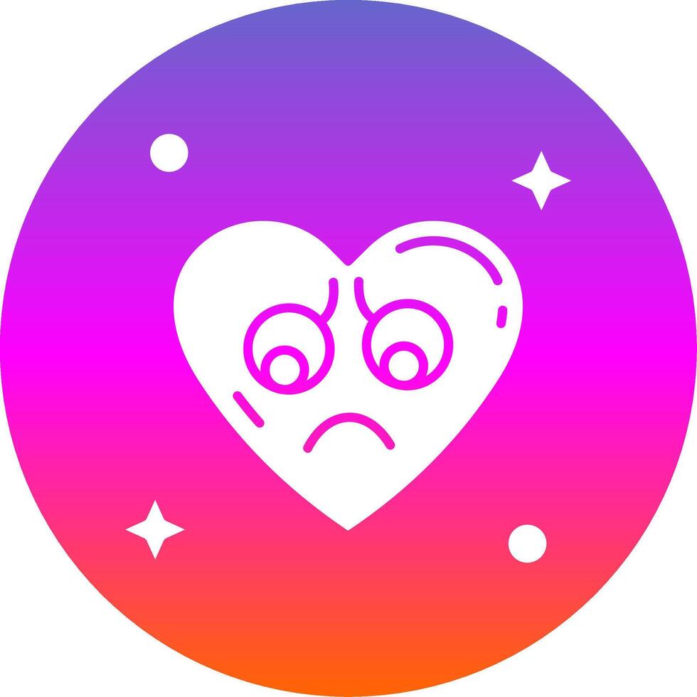 Sad Glyph Gradient Circle Icon vector