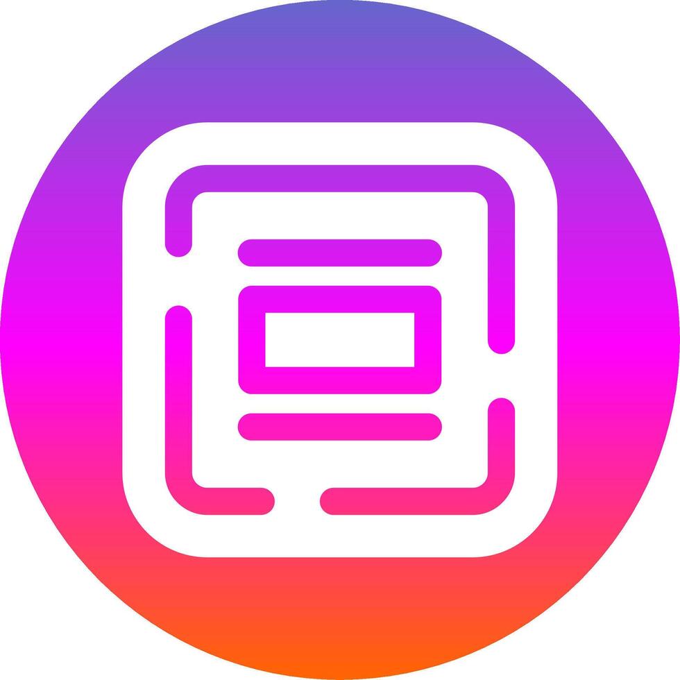 Vertical allignment Glyph Gradient Circle Icon vector