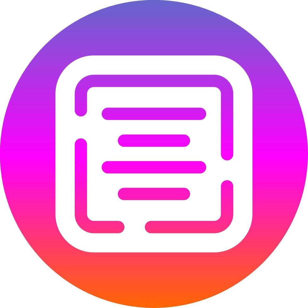 Center alignment Glyph Gradient Circle Icon vector