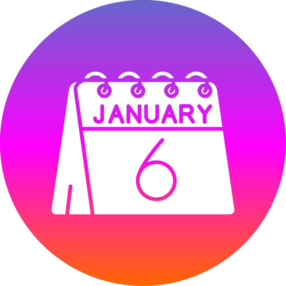 6th of January Glyph Gradient Circle Icon vector