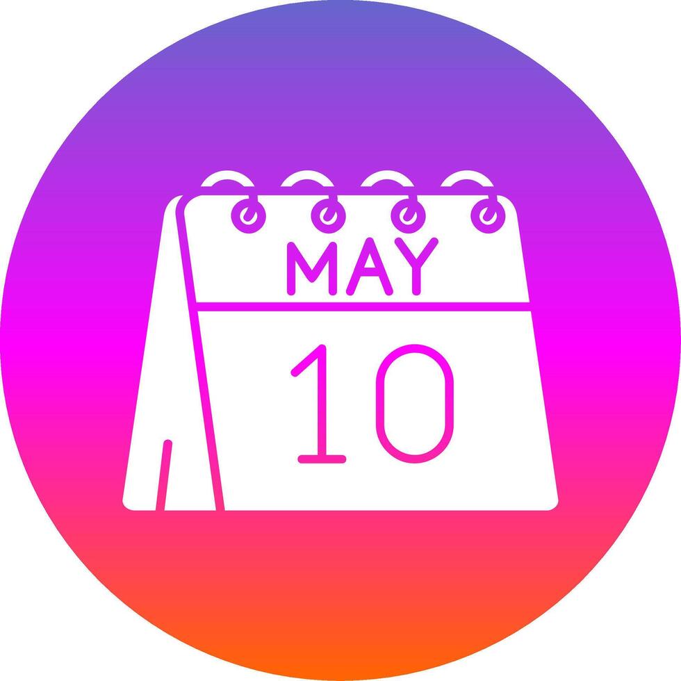 10th of May Glyph Gradient Circle Icon vector