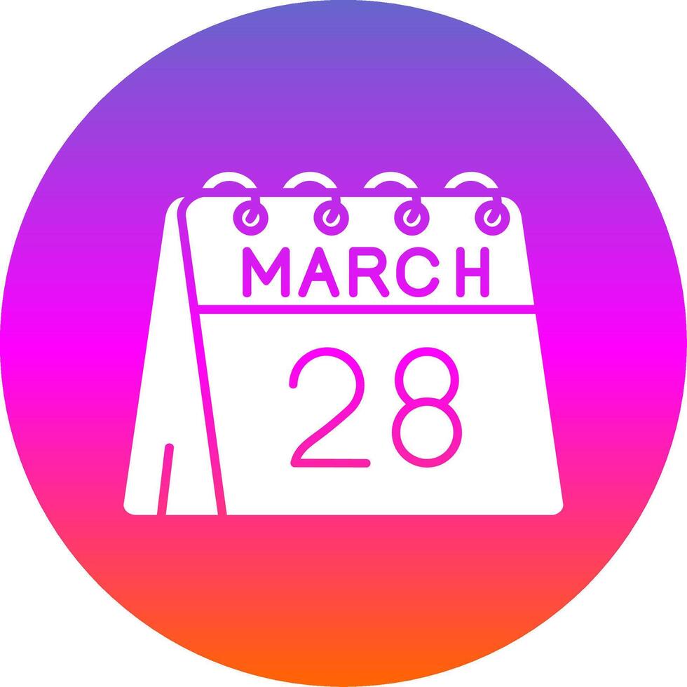 28th of March Glyph Gradient Circle Icon vector