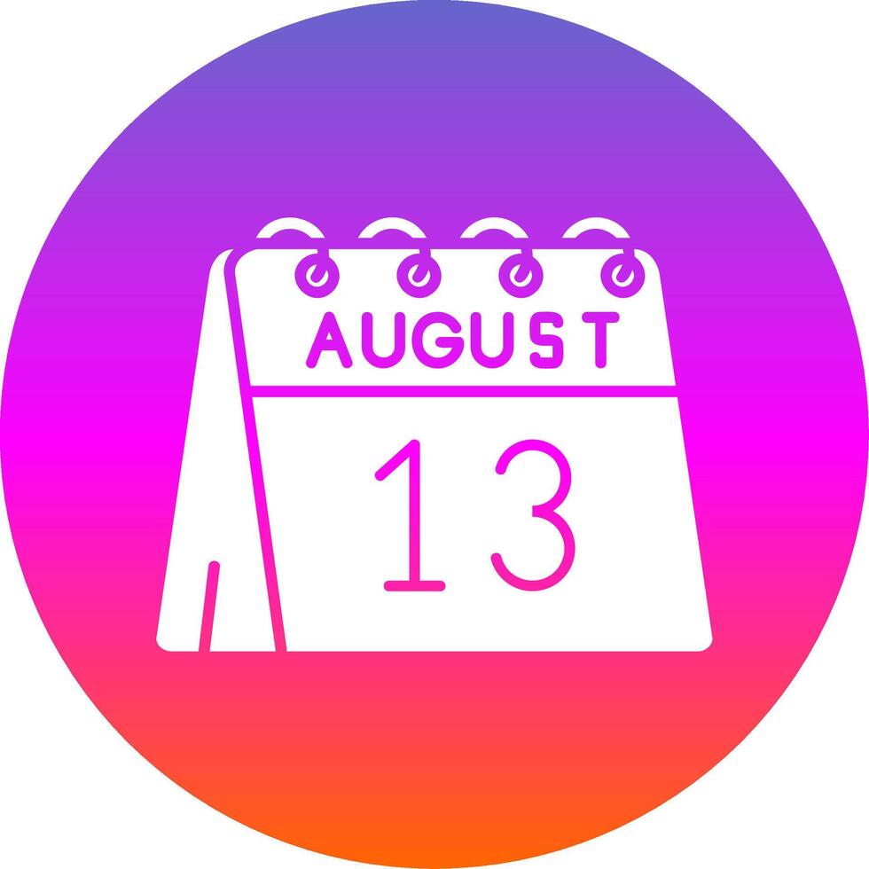 13th of August Glyph Gradient Circle Icon vector