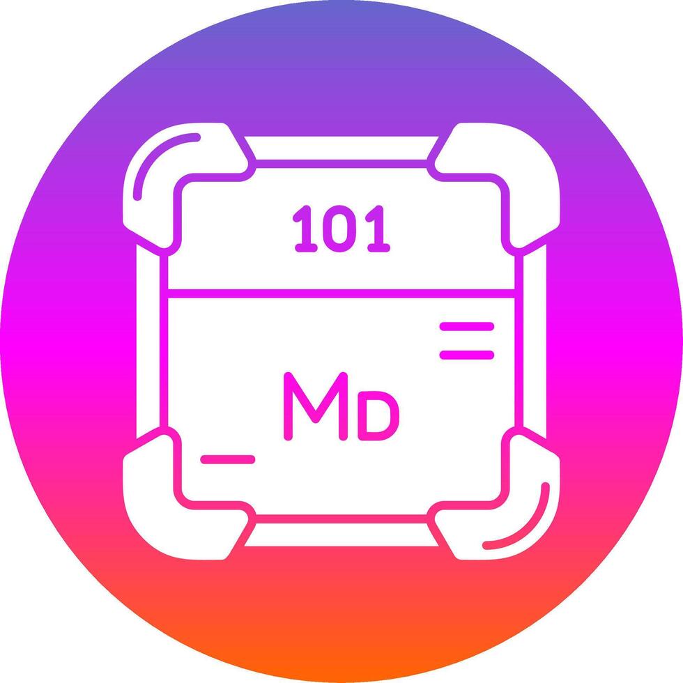 Mendelevium Glyph Gradient Circle Icon vector