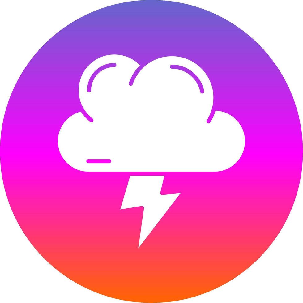 Lightning Glyph Gradient Circle Icon vector