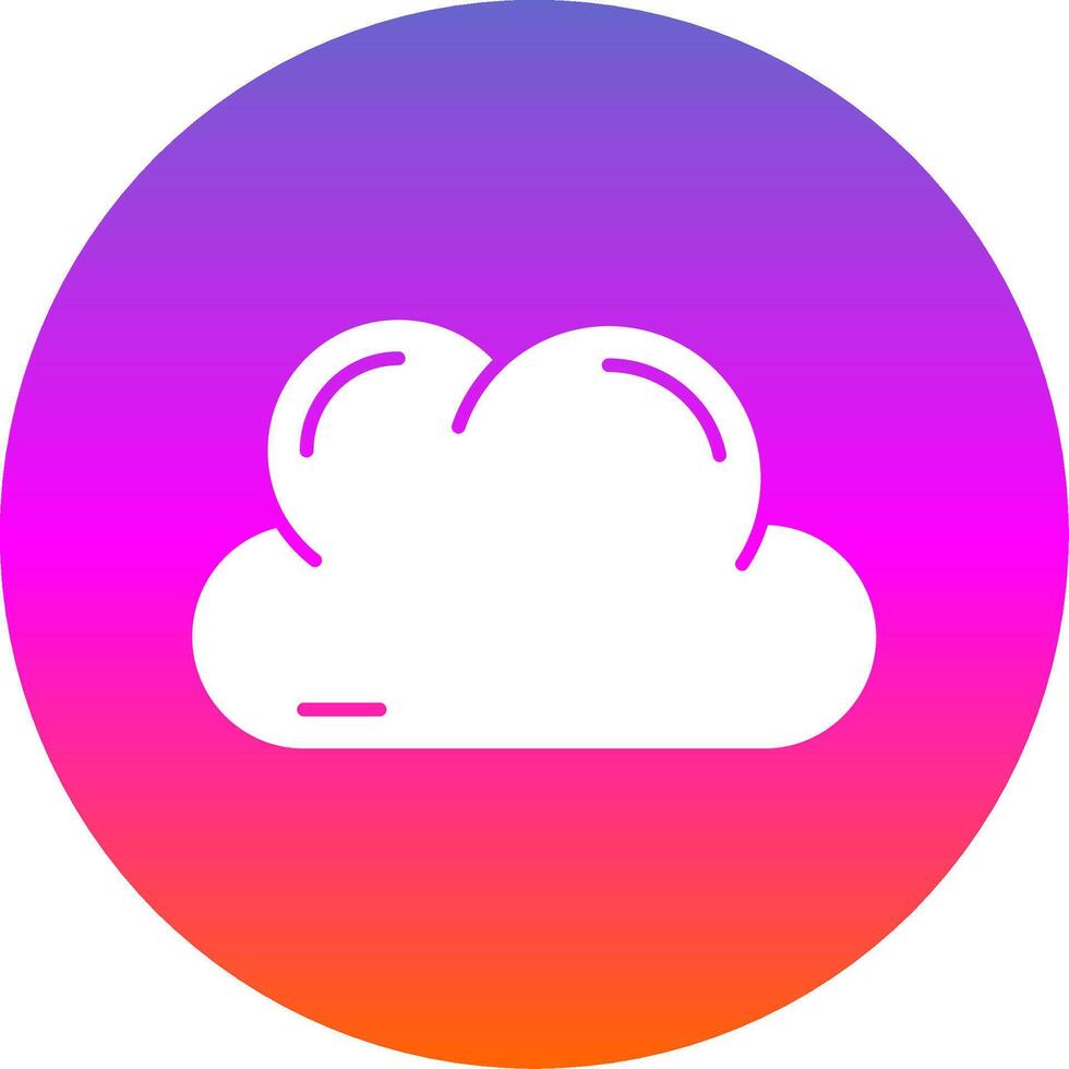 nube glifo degradado circulo icono vector