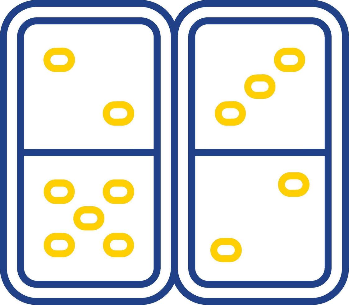 dominó línea dos color icono vector