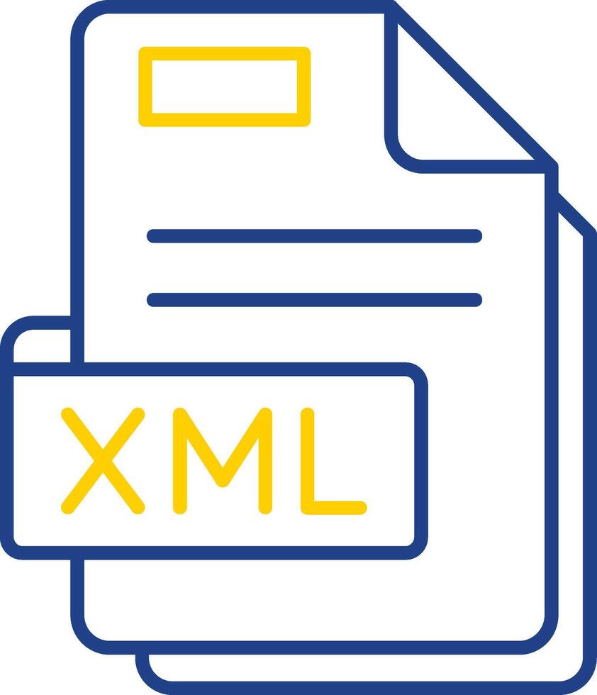 Xml Line Two Color Icon vector