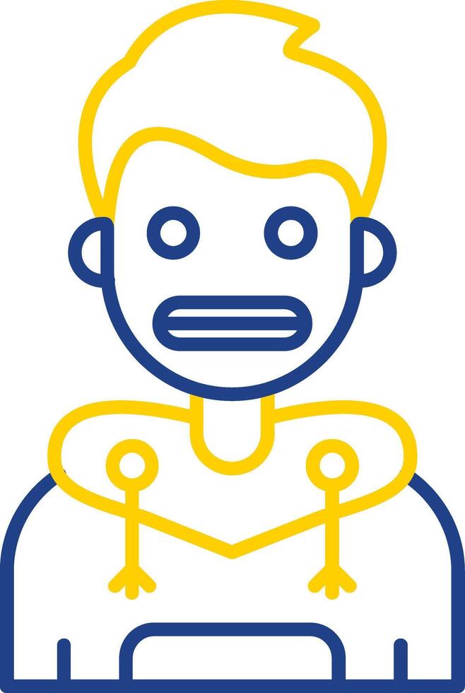 Shocked Line Two Color Icon vector